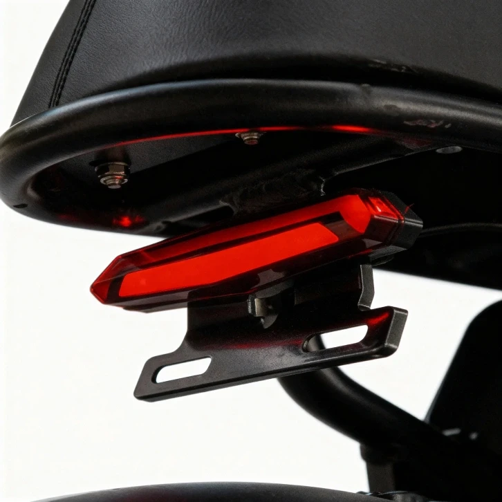 Lanterna e luz de freio destacam sua presença para quem vem atrás — mais segurança à noite.